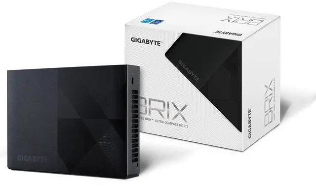 Main image of GIGABYTE BRIX GB-BNIP-N100-BW Black Ultra PC Kit (barebone Mini PC) with 12th Gen Intel® Processor N100 - Memory and Storage Sold Separately