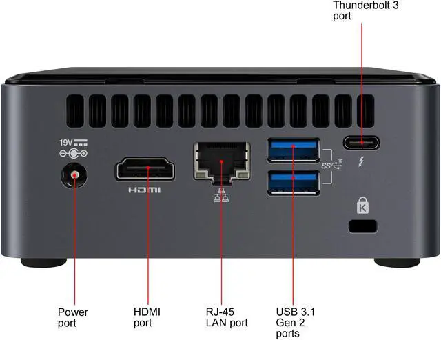 Alt view image 4 of 9 - Intel NUC 10 Performance Mini Desktop i5-10210U 8GB 1TB HDD 256 GB SSD W10