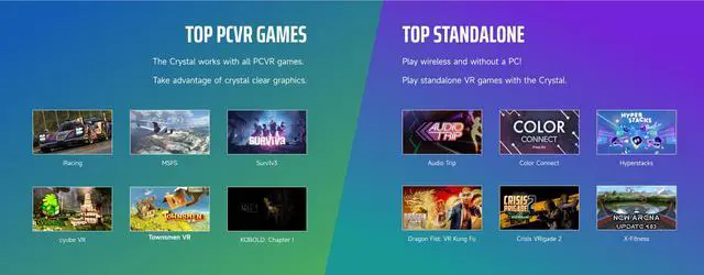 Alt view image 10 of 10 - Pimax Crystal VR Headsets - With controllers-Dual Engines of PC VR with 8G+256G Virtual Reality - Dual QLED + mini-Led Panels with MAX 160Hz and 5760x2880 Resolution