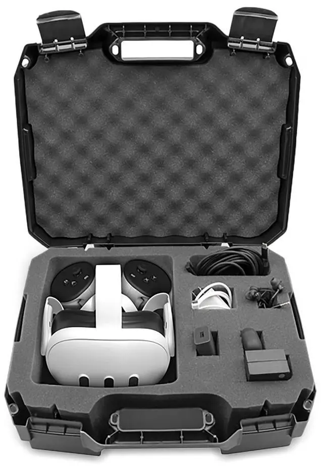 Main image of CASEMATIX - Hard Shell Custom Travel Case for Meta Quest 3S, 3 and 2 VR Headsets – Black