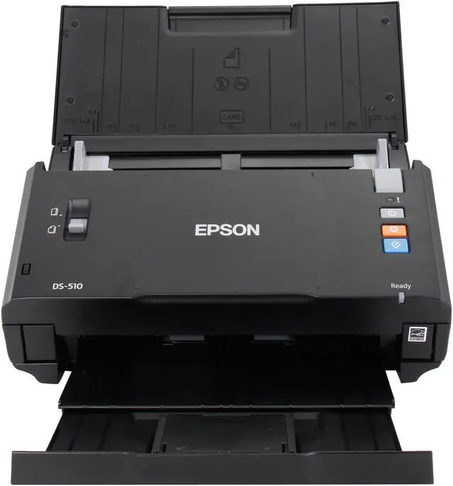 Alt view image 2 of 9 - EPSON WorkForce DS-510 ( B11B209201 ) 48-bit internal/24-bit external (Color) 16-bit internal/8-bit external (Grayscale) CIS 600 x 600 dpi Sheet-fed, one pass duplex color scanner Document Scanner