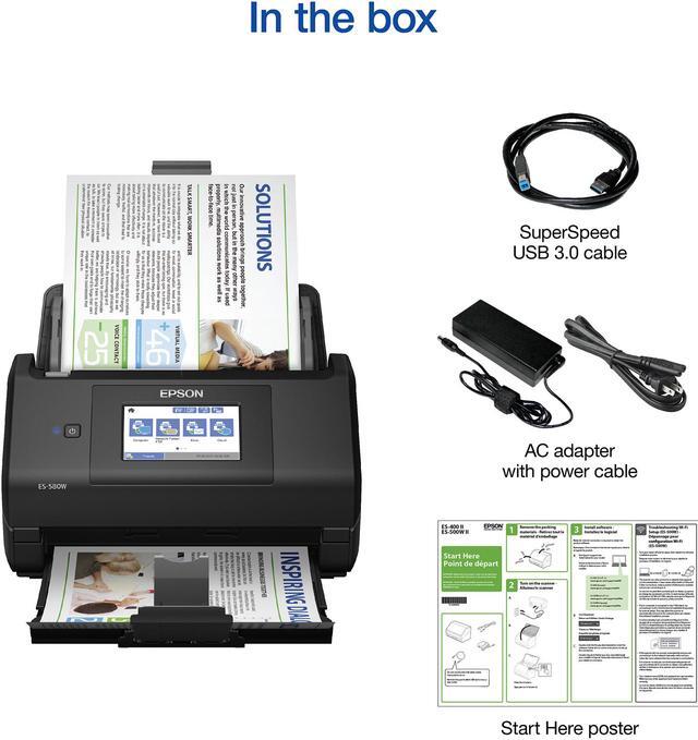 Alt view image 4 of 8 - Epson WorkForce ES-580W Wireless Color Duplex Desktop Document Scanner for PC and Mac with 100-sheet Auto Document Feeder (ADF) and Intuitive 4.3" Touchscreen