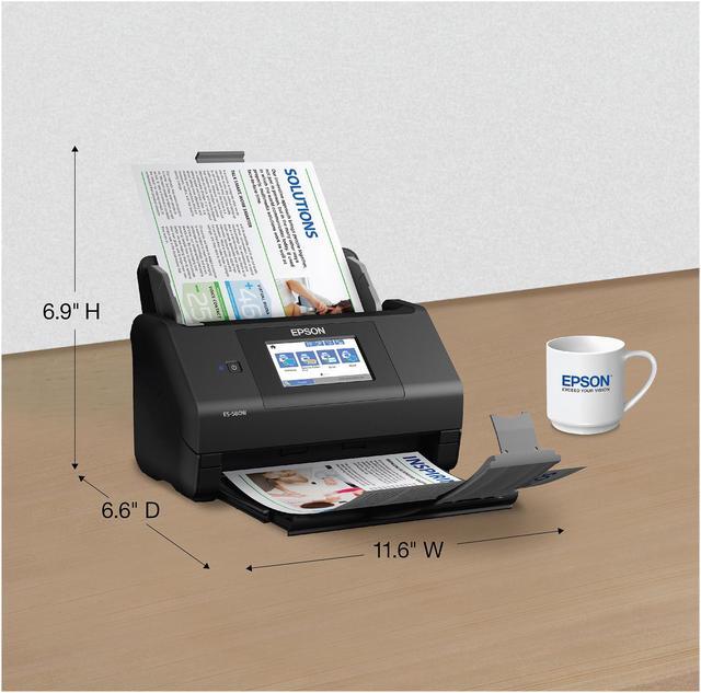Alt view image 5 of 8 - Epson WorkForce ES-580W Wireless Color Duplex Desktop Document Scanner for PC and Mac with 100-sheet Auto Document Feeder (ADF) and Intuitive 4.3" Touchscreen