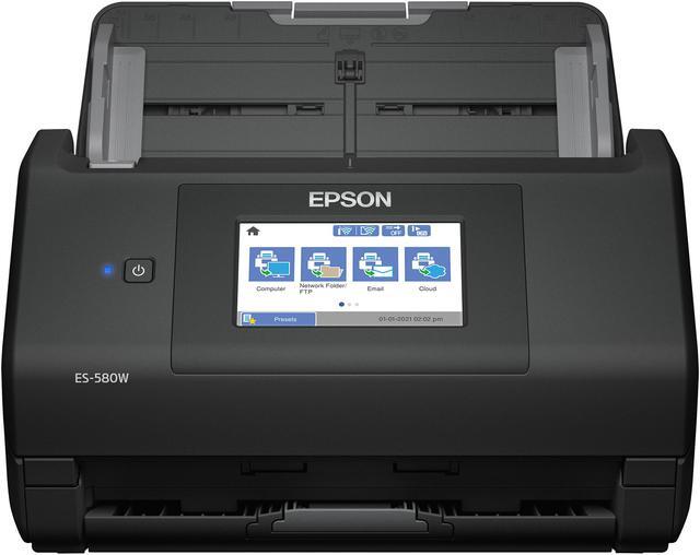 Alt view image 6 of 8 - Epson WorkForce ES-580W Wireless Color Duplex Desktop Document Scanner for PC and Mac with 100-sheet Auto Document Feeder (ADF) and Intuitive 4.3" Touchscreen