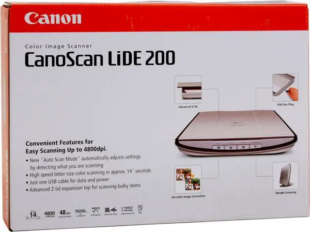 Alt view image 16 of 16 - Canon CanoScan LiDE 200 2924B002 4800 x 4800dpi 48bit USB 2.0 Hi-Speed Interface Flatbed Scanner