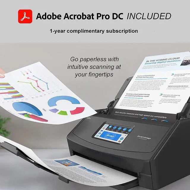 Alt view image 4 of 6 - Ricoh / Fujitsu ScanSnap iX1600 Deluxe Color Duplex Document Scanner with Adobe Acrobat DC Pro 1 year complimentary subscription included (Value at $179)
