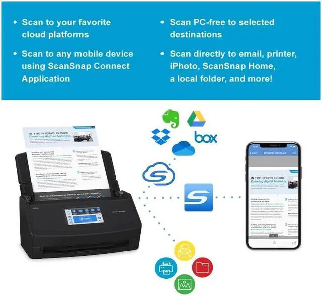 Alt view image 4 of 8 - Ricoh ScanSnap iX1600 Premium Color Duplex Document Scanner for Mac and PC with 4-Year Protection Plan, Black
