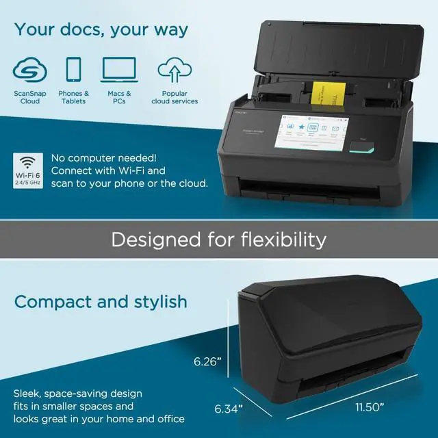 Alt view image 5 of 10 - Ricoh ScanSnap iX2500 Sheet Fed Document Scanner (PA03860-B005)