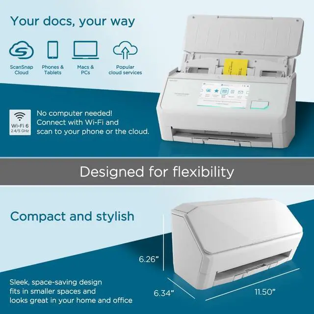 Alt view image 7 of 10 - Ricoh ScanSnap iX2500 Sheet Fed Document Scanner (PA03860-B105)