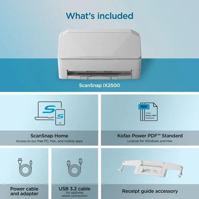 Alt view image 11 of 10 - Ricoh ScanSnap iX2500 Sheet Fed Document Scanner (PA03860-B105)