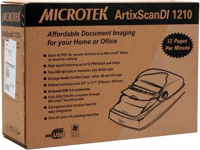 Alt view image 11 of 11 - Microtek DI 1210 16200-sensor tri-linear CCD array 600 x 600 dpi Sheet Fed Imaging Scanner