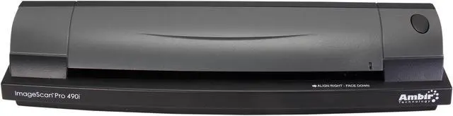 Alt view image 2 of 6 - Ambir ImageScan Pro 490i (DS490-AS) 48-bit internal color, outputs 24-bit true color, 8-bit grayscale & 1-bit B&W Image Sensor - dual linear color contact image sensor (CMOS CIS)
Paper Sensor - mechanical Up to 600 dpi Duplex ID Card & Docu