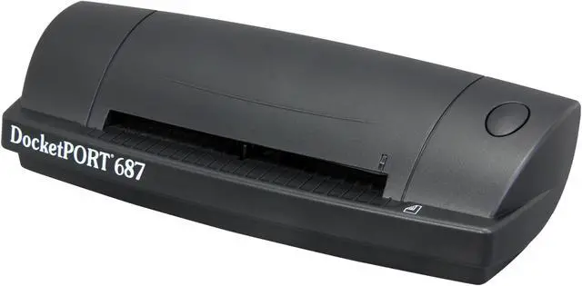Main image of Ambir DocketPort 687 DP687 48-bit internal color, outputs 24-bit true color, 8-bit grayscale & 1-bit B&W CMOS CIS (Contact Image Sensor) Duplex 600 dpi Optical Scanners - Specialized