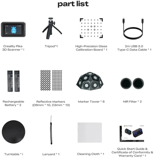 Alt view image 6 of 6 - Creality Pika 3D Scanner, Portable Handheld Scanner for 3D Printing, AI-Powered, Blue Laser & Infrared