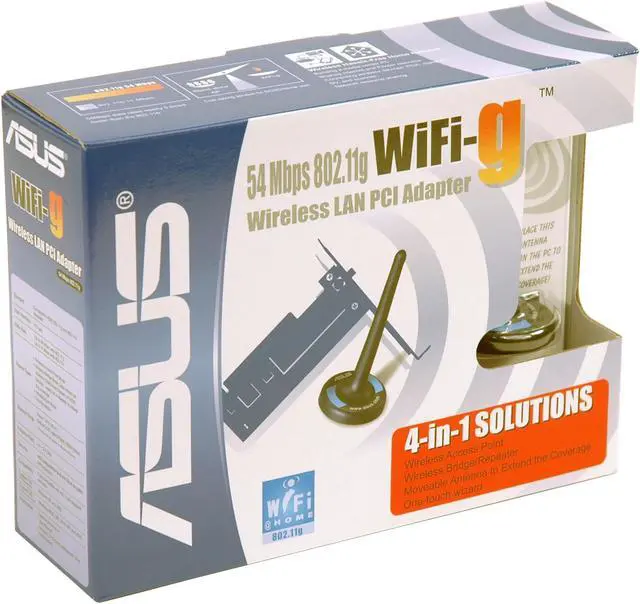 Alt view image 4 of 4 - ASUS 90-C1TACA-00AAY/UAY Wireless LAN Card w/ AP IEEE 802.11b/g PCI Up to 54Mbps Wireless Data Rates