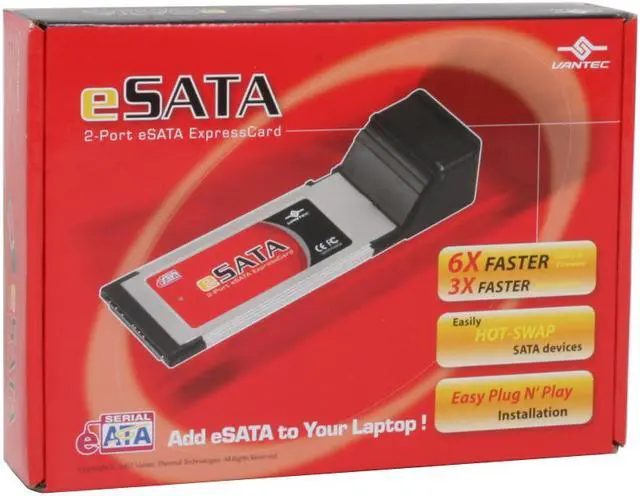 Alt view image 5 of 5 - VANTEC UGT-ST450CB SATAII ExpressCard 2 x eSATA
