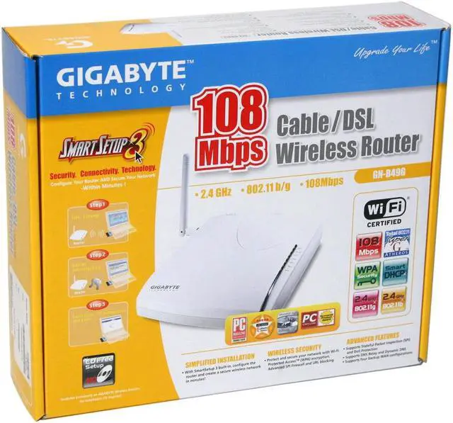 Alt view image 5 of 5 - GIGABYTE GN-B49G Wireless Broadband Router IEEE 802.3/3u, IEEE 802.11b/g