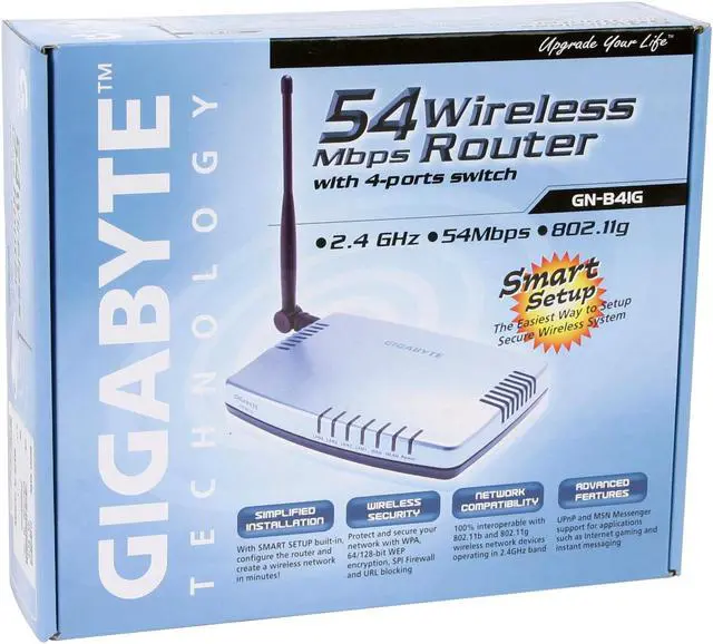 Alt view image 5 of 5 - GIGABYTE GN-B41G Wireless Router IEEE 802.11b/g, IEEE 802.3, IEEE 802.3u