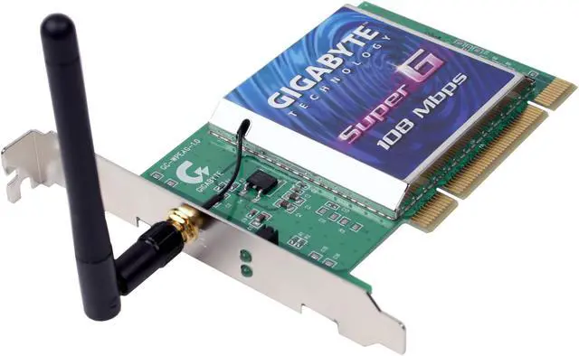 Main image of GIGABYTE GN-WPEAG Wireless Network Adapter IEEE 802.11b/g PCI Up to 108Mbps Wireless Data Rates