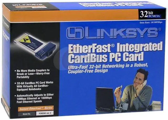 Alt view image 4 of 4 - LINKSYS PCM200 10/100Mbps LAN PCMCIA Card