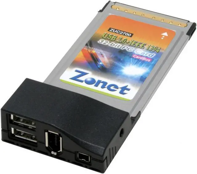 Main image of Zonet ZUC2700 USB / IEEE 1394 PCMCIA Card 2 x USB 2.0 2 x IEEE 1394