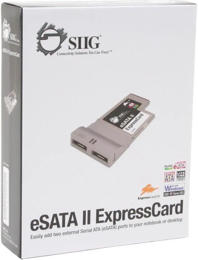 Alt view image 6 of 6 - SIIG SC-SAE512-S1 eSATA II ExpressCard/54
