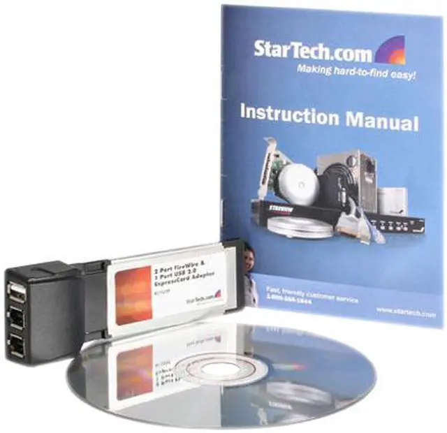 Alt view image 4 of 9 - StarTech EC1U2F 2 Port FireWire and 1 Port USB 2.0 ExpressCard Adapter