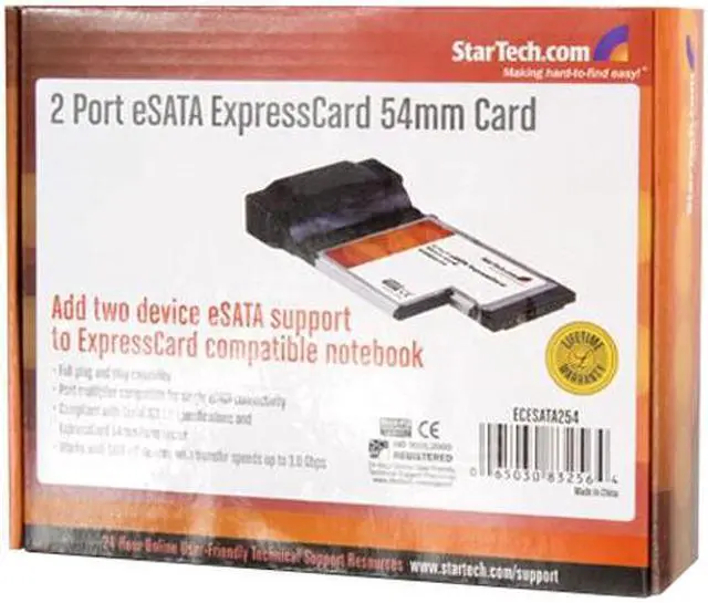 Alt view image 5 of 5 - StarTech  ECESATA254  2 Port ExpressCard 54mm eSATA Controller Adapter Card