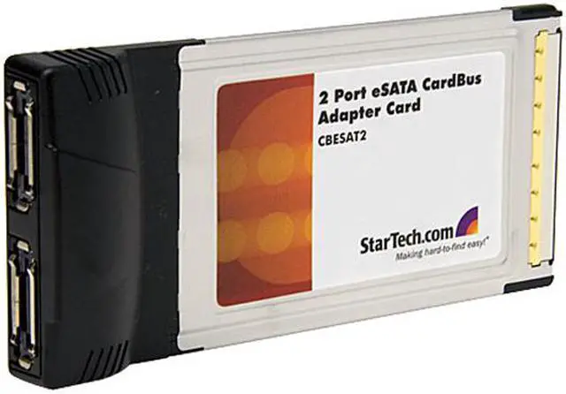 Alt view image 2 of 5 - StarTech CBESAT2 2 Port CardBus eSATA Laptop Controller Adapter Card