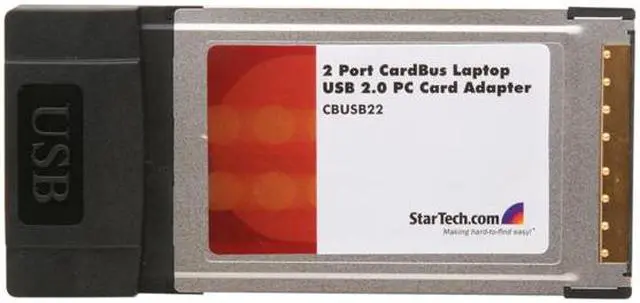 Alt view image 2 of 5 - StarTech CBUSB22 2 Port CardBus Laptop USB 2.0 PC Card Adapter