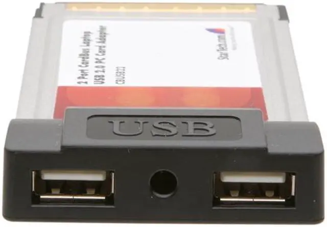 Alt view image 3 of 5 - StarTech CBUSB22 2 Port CardBus Laptop USB 2.0 PC Card Adapter
