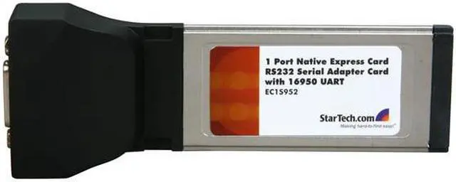 Alt view image 2 of 5 - StarTech  EC1S952  1 Port Native ExpressCard RS232 Serial Adapter Card with 16952 UART