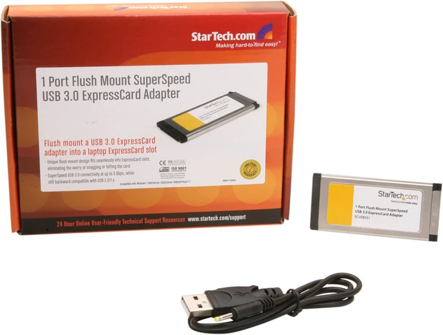 Alt view image 5 of 5 - StarTech.com ECUSB3S1 USB ExpressCard 1 x USB 3.0
