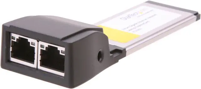 Main image of StarTech EC2000S Dual Port ExpressCard Gigabit Laptop Ethernet NIC Network Adapter Card