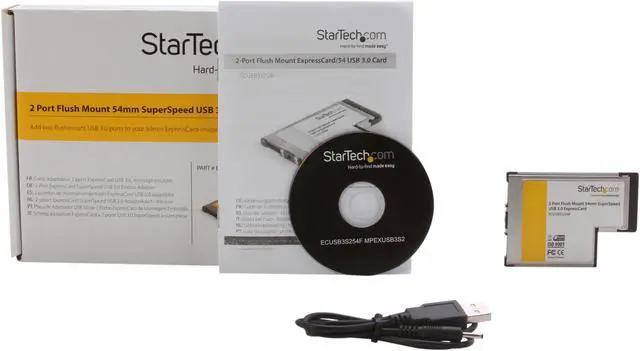 Alt view image 5 of 5 - StarTech ECUSB3S254F 2 Port Flush Mount ExpressCard 54mm SuperSpeed USB 3.0 Card Adapter