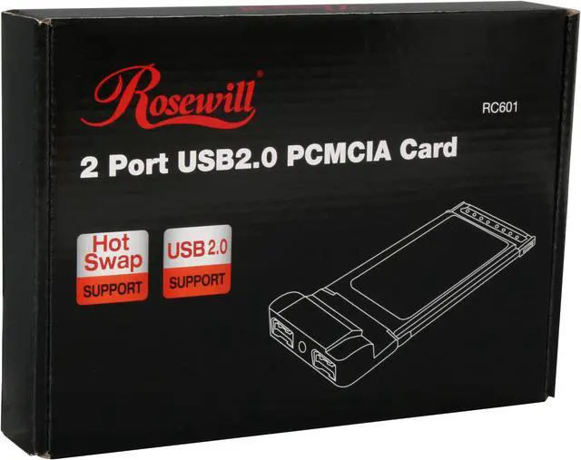 Alt view image 7 of 7 - Rosewill RC-601 USB PCMCIA Card 2 x USB Type A ports, 1 x DC Jack