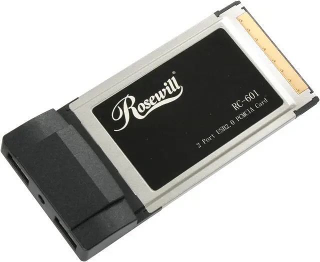 Alt view image 2 of 7 - Rosewill RC-601 USB PCMCIA Card 2 x USB Type A ports, 1 x DC Jack
