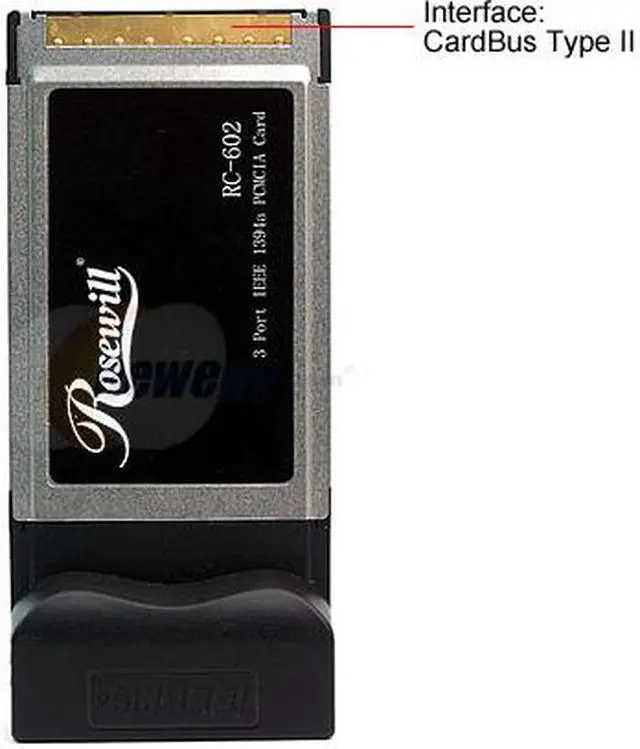 Alt view image 3 of 7 - Rosewill RC-602 IEEE 1394 PCMCIA Card 3 x IEEE 1394