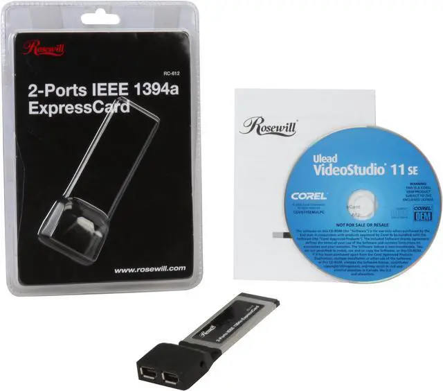 Alt view image 5 of 5 - Rosewill TI 2 Ports IEEE 1394a 6-pin ExpressCard Model RC-612