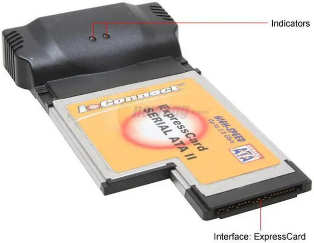 Alt view image 3 of 4 - PPA 1165 SATA II ExpressCard 54 2 x SATA II