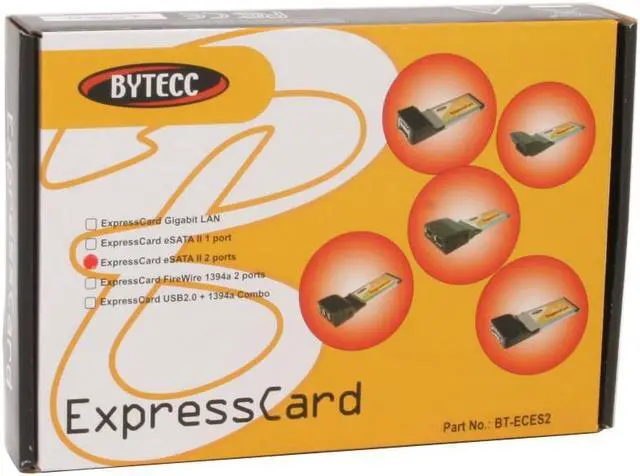 Alt view image 5 of 5 - BYTECC BT- ECES2 SATAII ExpressCard 2 x SATA II