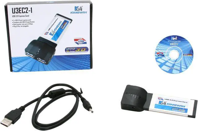 Alt view image 6 of 6 - KINGWIN  U3EC2-1 2 Ports USB 3.0 ExpressCard