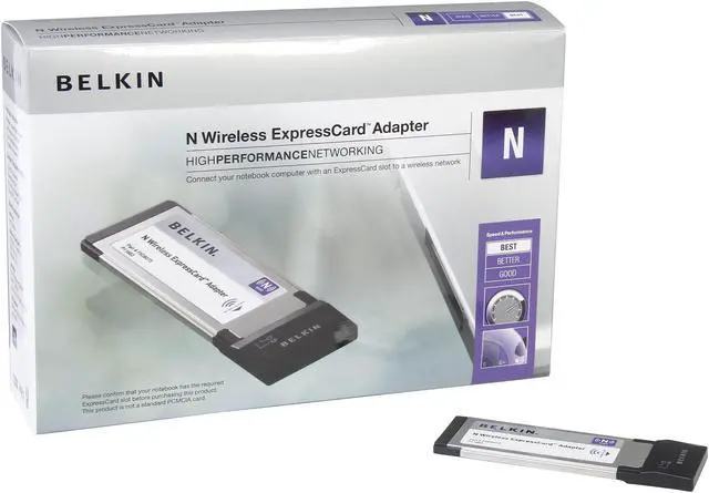 Alt view image 4 of 4 - BELKIN F5D8073 N Wireless ExpressCard Adapter