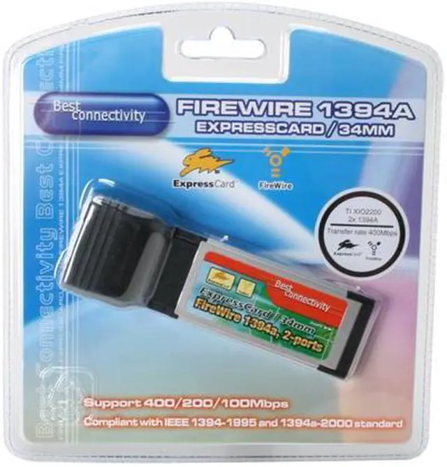 Alt view image 2 of 2 - SYBA SD-EXPC34-2F 2-ports FireWire 1394a ExpressCard /34mm