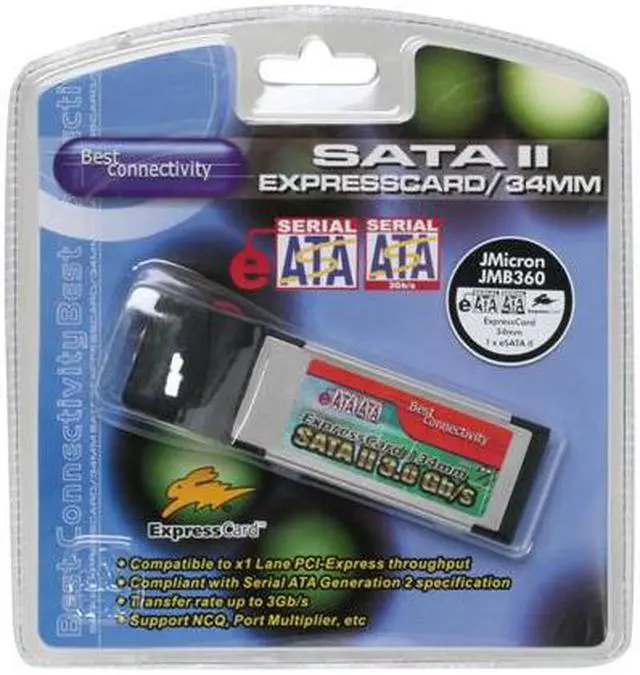 Alt view image 2 of 2 - SYBA SD-EXPC34-1S2 Single External SATA II Port ExpressCard /34