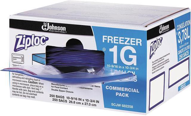 Essendant Double Zipper Freezer Bags, 1 gal, 2.7 mil, 10.56 x 10.75