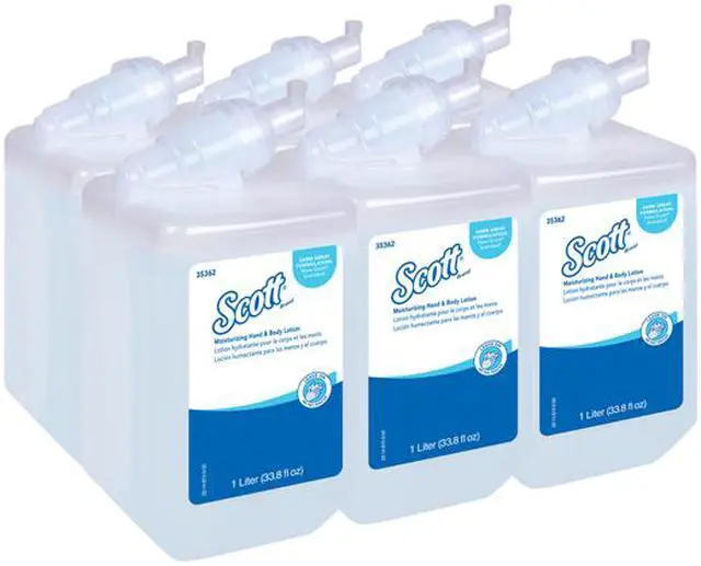 Alt view image 2 of 3 - Scott Control Moisturizing Hand & Body Lotion (35362), White, Fresh Fragrance, 1.0 L Bottles, 6 Bottles / Case