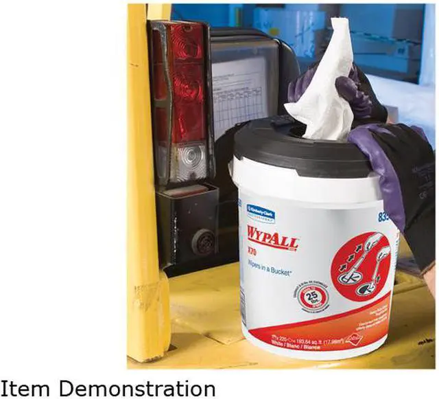 Alt view image 2 of 2 - WypAll X70 Extended Use Reusable Cloths in a Bucket Refill (83571), Long Lasting Performance, White, 1 Bucket, 220 Cloths / Roll, 3 Rolls / Case