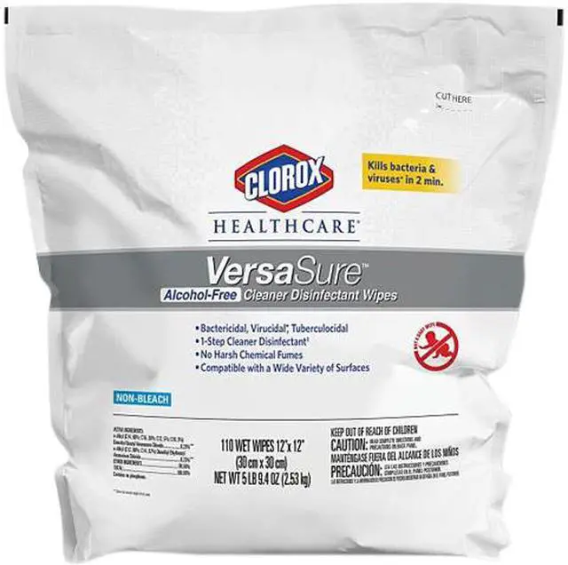 Main image of VersaSure Cleaner Disinfectant Wipes 1-Ply 12" x 12" White 110 Towels/Pouch 31757
