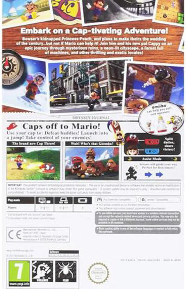 Alt view image 2 of 7 - Super Mario Odyssey Video Game for Nintendo Switch System Region Free